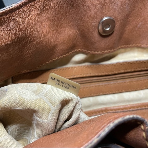 Michael Michael Kors Caramel Leather Shoulder Bag Designer Neutral 90s Y2K - Picture 9 of 11